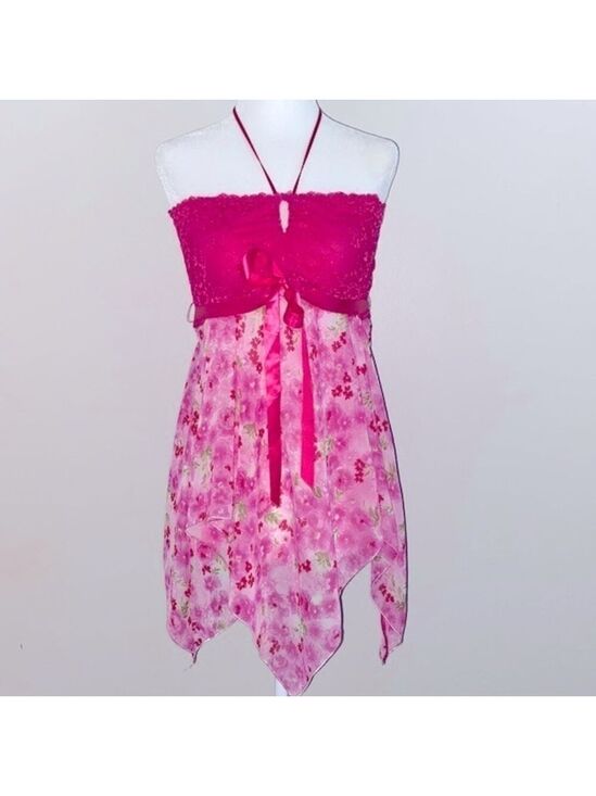 Victoria's Secret Tops - Victoria’s Secret vintage floral scarf halter top